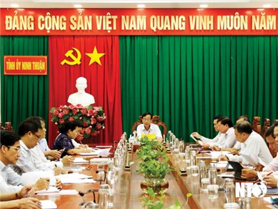 Thường trực Tỉnh ủy làm việc với Ban Thường vụ Huyện ủy Ninh Sơn