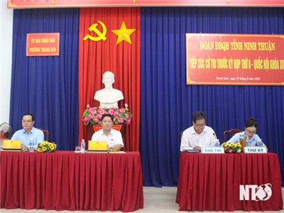 Đại biểu Quốc hội đơn vị tỉnh tiếp xúc cử tri phường Mỹ Đông và Thanh Sơn