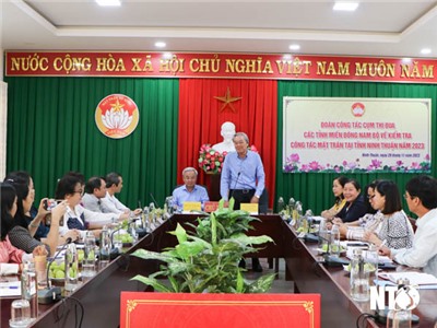 Đoàn công tác Cụm thi đua MTTQ Việt Nam các tỉnh miền Đông Nam Bộ làm việc với Ủy ban MTTQ Việt Nam tỉnh